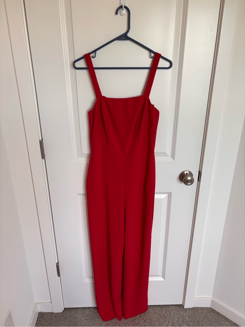 Crystal Sky Classic Red Wide-Leg Jumpsuit
